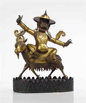 statue_dun_damcan_en_cuivre_dore_repousse_tibeto-chinois_xviiieme_siec
